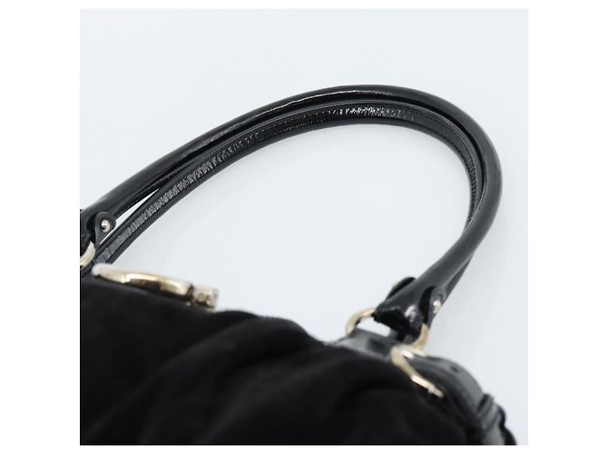 Borsa Salvatore Ferragamo Gancini in scamosciato nero e argento Auth BA13719A - vista 14