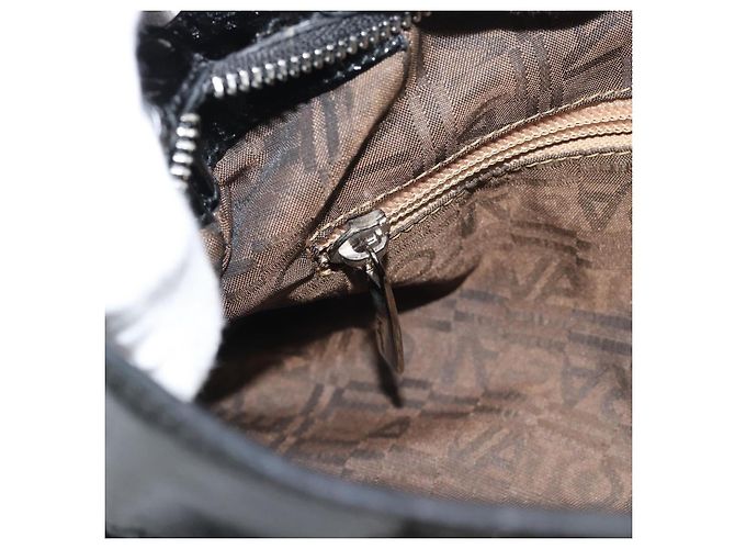 Borsa Salvatore Ferragamo Gancini in scamosciato nero e argento Auth BA13719A - vista 22