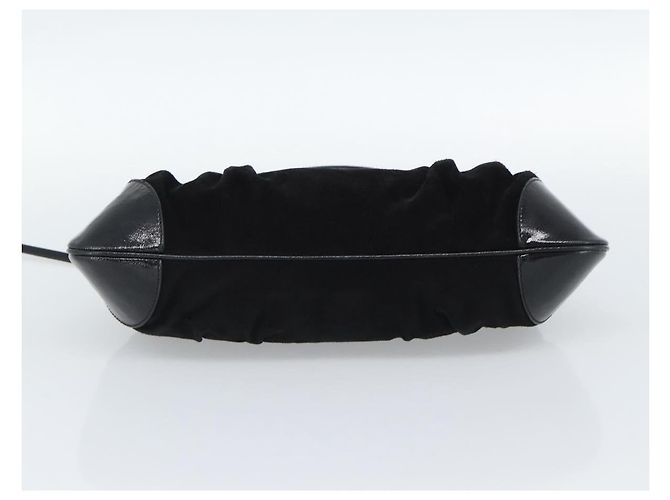 Borsa Salvatore Ferragamo Gancini in scamosciato nero e argento Auth BA13719A - vista 5
