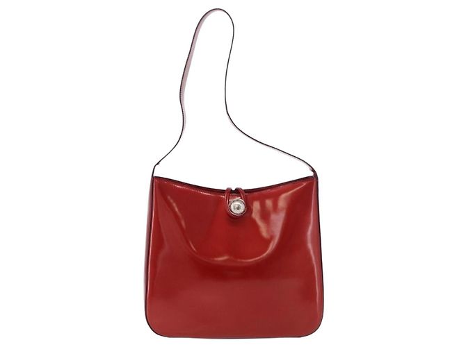 Céline Borsa a tracolla CELINE Star Ball in pelle vernice rossa oro Auth 189968A Rosso D'oro - vista 13