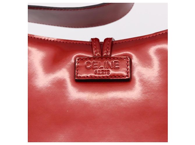 Céline Borsa a tracolla CELINE Star Ball in pelle vernice rossa oro Auth 189968A Rosso D'oro - vista 18