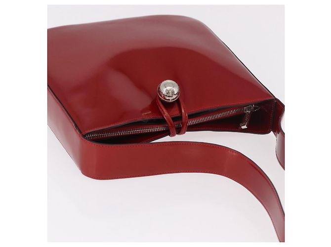Céline Borsa a tracolla CELINE Star Ball in pelle vernice rossa oro Auth 189968A Rosso D'oro - vista 6