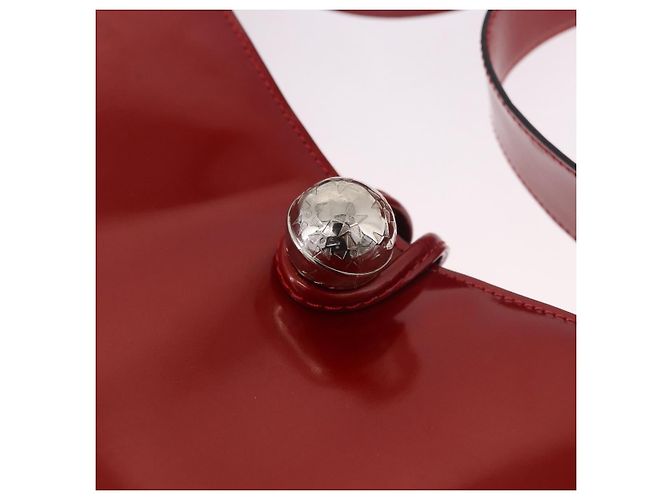 Céline Borsa a tracolla CELINE Star Ball in pelle vernice rossa oro Auth 189968A Rosso D'oro - vista 9