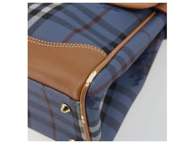 Borsa Burberrys Nova Check in PVC 2way Blu Oro Auth 190255 D'oro - vista 10