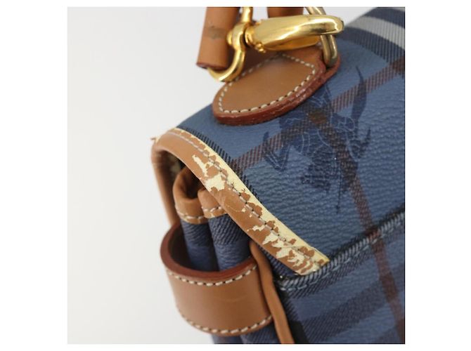 Borsa Burberrys Nova Check in PVC 2way Blu Oro Auth 190255 D'oro - vista 11
