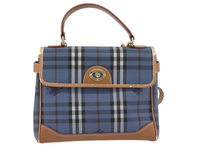 Borsa Burberrys Nova Check in PVC 2way Blu Oro Auth 190255 D'oro - vista 13