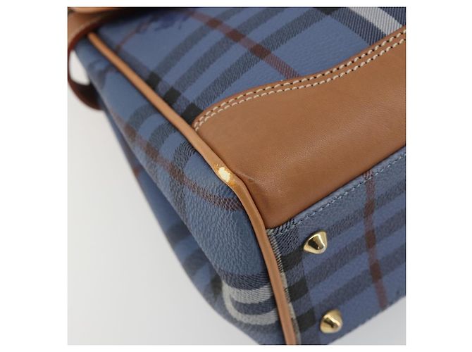 Borsa Burberrys Nova Check in PVC 2way Blu Oro Auth 190255 D'oro - vista 15