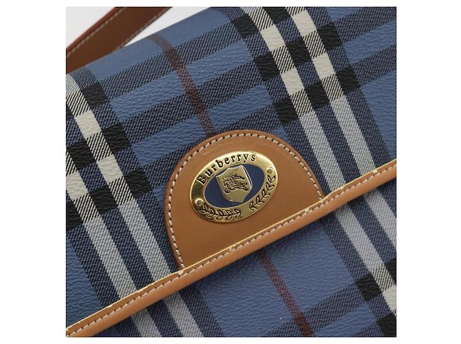 Borsa Burberrys Nova Check in PVC 2way Blu Oro Auth 190255 D'oro - vista 18