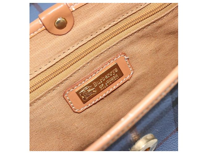 Borsa Burberrys Nova Check in PVC 2way Blu Oro Auth 190255 D'oro - vista 20