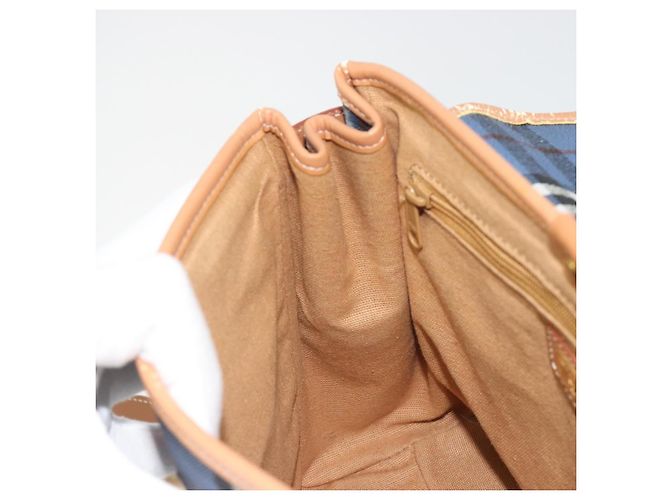 Borsa Burberrys Nova Check in PVC 2way Blu Oro Auth 190255 D'oro - vista 22