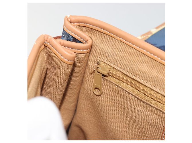 Borsa Burberrys Nova Check in PVC 2way Blu Oro Auth 190255 D'oro - vista 23