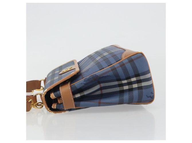 Borsa Burberrys Nova Check in PVC 2way Blu Oro Auth 190255 D'oro - vista 4