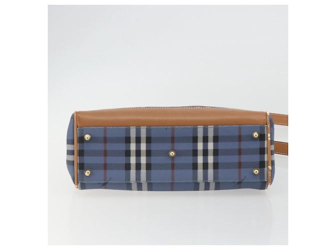 Borsa Burberrys Nova Check in PVC 2way Blu Oro Auth 190255 D'oro - vista 5