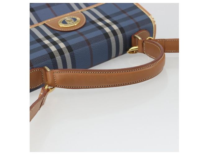 Borsa Burberrys Nova Check in PVC 2way Blu Oro Auth 190255 D'oro - vista 7