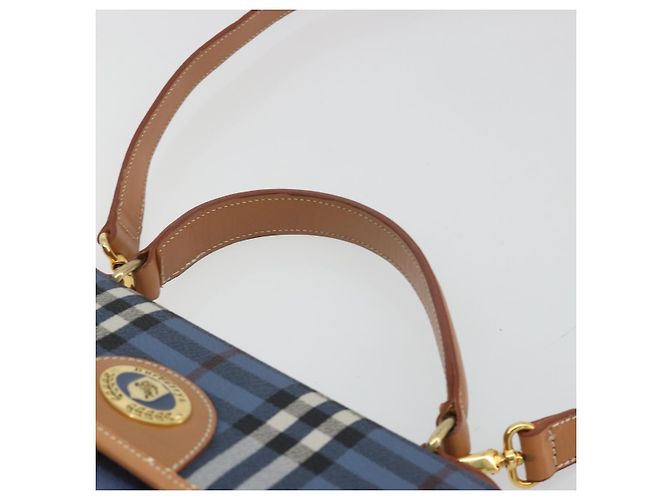 Borsa Burberrys Nova Check in PVC 2way Blu Oro Auth 190255 D'oro - vista 8