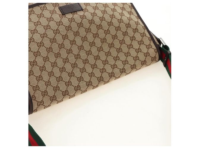 Borsa a tracolla GUCCI GG Canvas Web Sherry Line Beige Argento 23302 Auth am11988V - vista 19