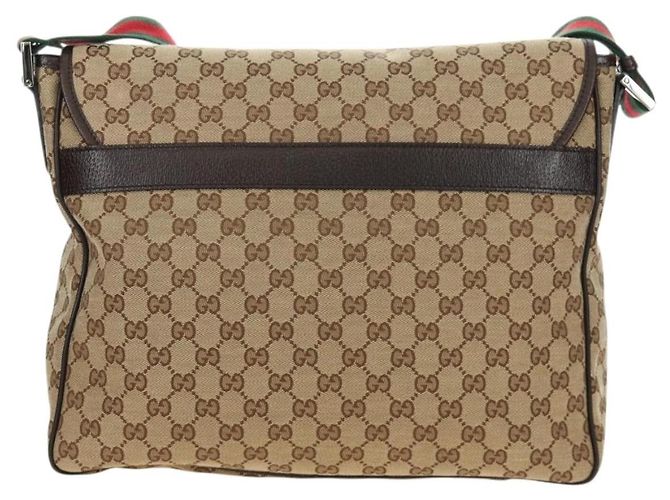 Borsa a tracolla GUCCI GG Canvas Web Sherry Line Beige Argento 23302 Auth am11988V - vista 2