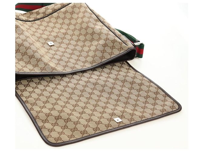 Borsa a tracolla GUCCI GG Canvas Web Sherry Line Beige Argento 23302 Auth am11988V - vista 29