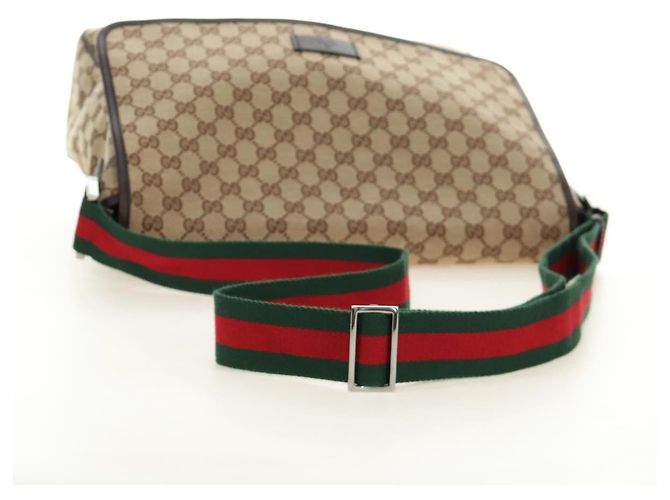 Borsa a tracolla GUCCI GG Canvas Web Sherry Line Beige Argento 23302 Auth am11988V - vista 7