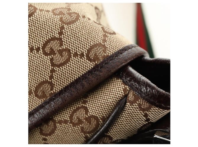 Borsa a tracolla GUCCI GG Canvas Web Sherry Line Beige Argento 23302 Auth am11988V - vista 8