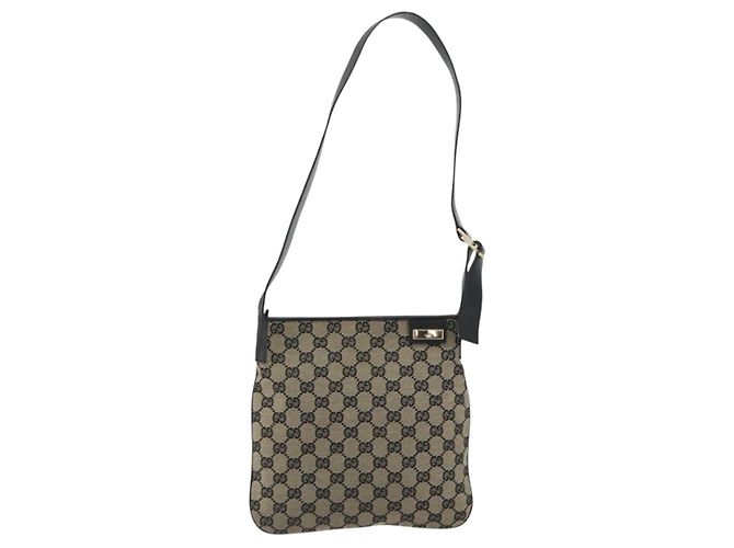 Borsa a tracolla GUCCI GG Canvas Navy Gold 019 0422 Auth 190278A D'oro Blu navy - vista 13