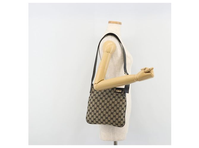 Borsa a tracolla GUCCI GG Canvas Navy Gold 019 0422 Auth 190278A D'oro Blu navy - vista 23