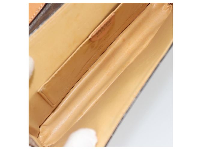 Céline CELINE Bolsa de Ombro Macadam Canvas com Medalhão PVC Couro Marrom Ouro Autêntica 189300 Dourado - vista 11