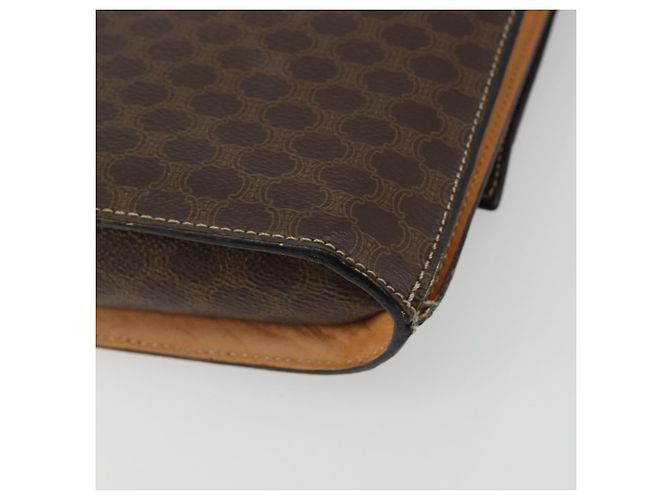 Céline CELINE Bolsa de Ombro Macadam Canvas com Medalhão PVC Couro Marrom Ouro Autêntica 189300 Dourado - vista 15