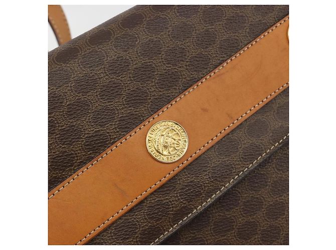 Céline CELINE Bolsa de Ombro Macadam Canvas com Medalhão PVC Couro Marrom Ouro Autêntica 189300 Dourado - vista 17