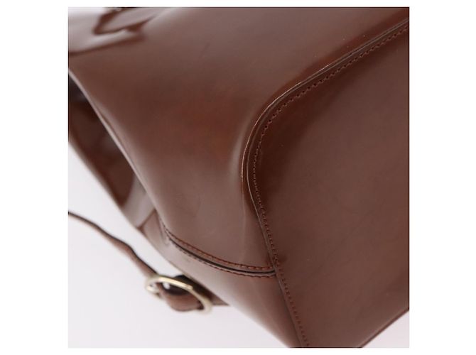 Borsa a tracolla CARTIER PANTHERE in pelle vernice marrone argento Auth 189661 - vista 16