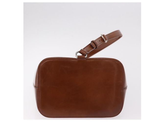 Borsa a tracolla CARTIER PANTHERE in pelle vernice marrone argento Auth 189661 - vista 5