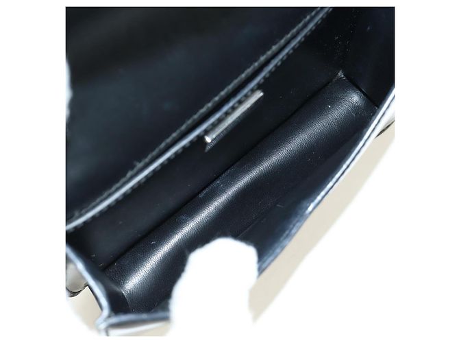 Bolso de Hombro con Cadena PRADA de Cuero Patentado Negro Plata 190226SAM - vista 10