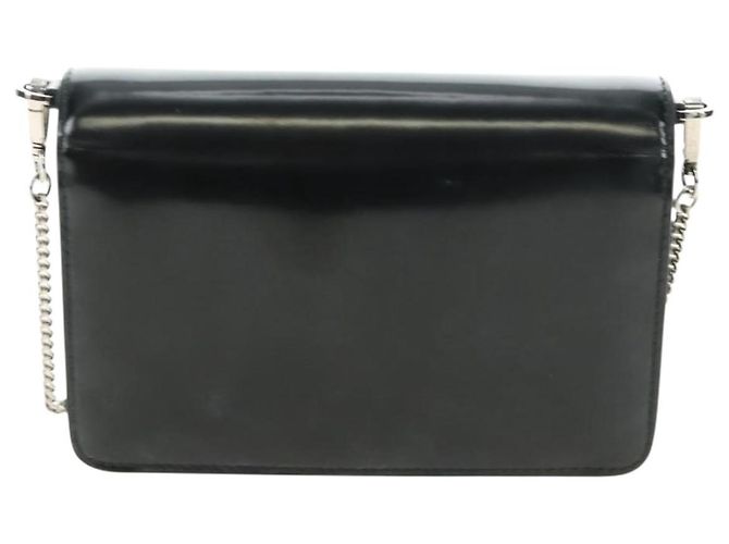 Bolso de Hombro con Cadena PRADA de Cuero Patentado Negro Plata 190226SAM - vista 2