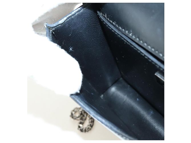 Bolso de Hombro con Cadena PRADA de Cuero Patentado Negro Plata 190226SAM - vista 25