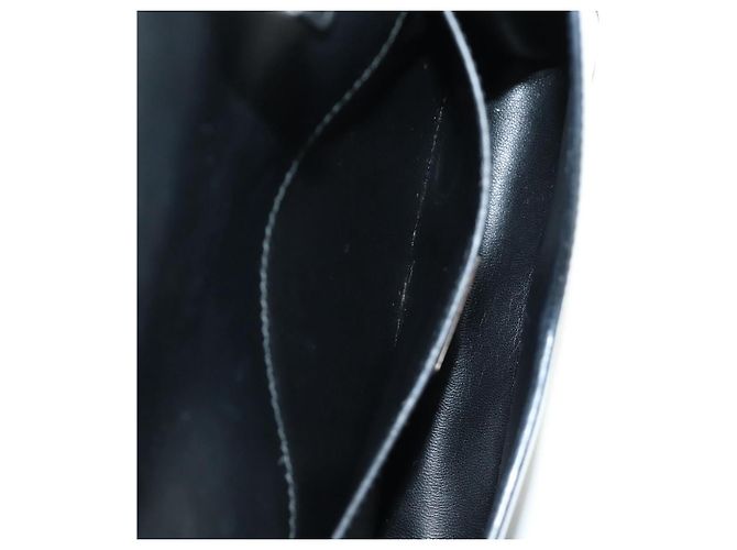 Bolso de Hombro con Cadena PRADA de Cuero Patentado Negro Plata 190226SAM - vista 26