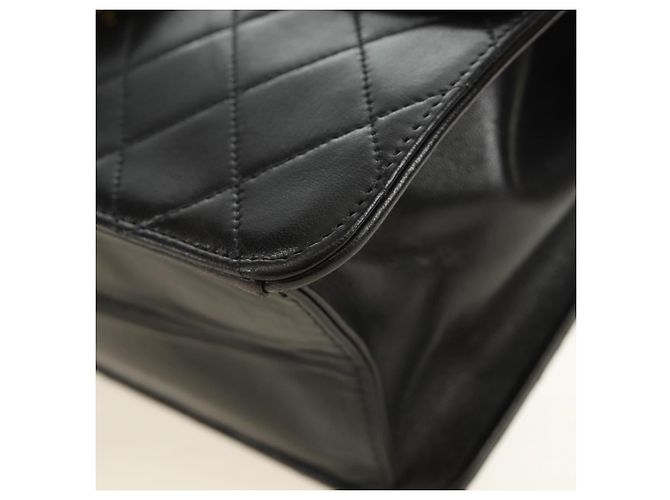 CHANEL Matelasse Chain Shoulder Bag Lamb Skin Black Gold CC Auth 189753V Nero D'oro - vista 17