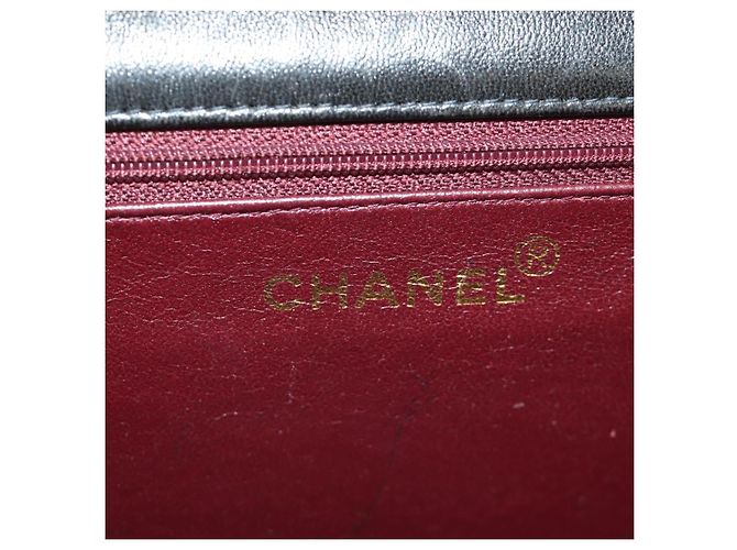 CHANEL Matelasse Chain Shoulder Bag Lamb Skin Black Gold CC Auth 189753V Nero D'oro - vista 23