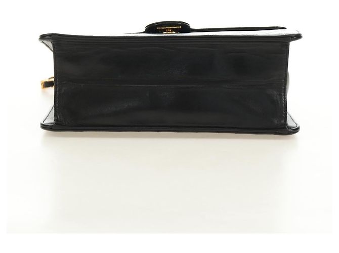 CHANEL Matelasse Chain Shoulder Bag Lamb Skin Black Gold CC Auth 189753V Nero D'oro - vista 5