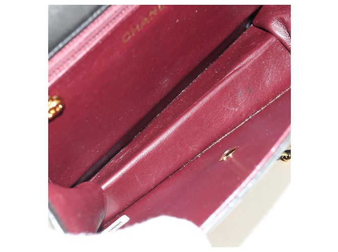 CHANEL Matelasse Chain Shoulder Bag Lamb Skin Black Gold CC Auth 189753V Nero D'oro - vista 9