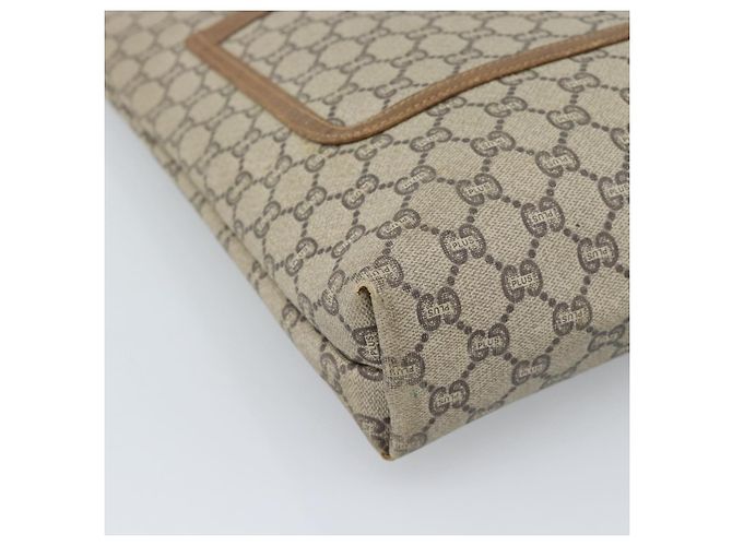 Borsa Tote GUCCI GG Supreme Web Sherry Line PVC Beige Gold Auth 189947 D'oro - vista 14