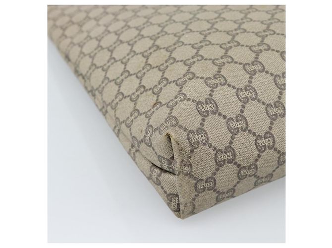 Borsa Tote GUCCI GG Supreme Web Sherry Line PVC Beige Gold Auth 189947 D'oro - vista 16
