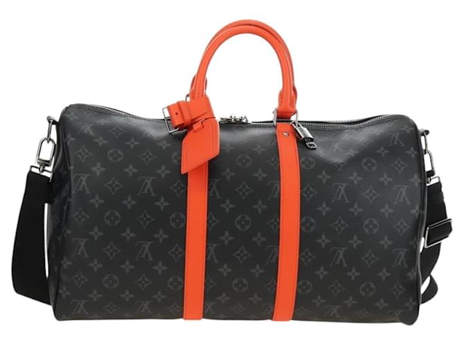 LOUIS VUITTON Monogram Eclipse Keepall Bandouliere 45 M15251 LV Auth 189113SAM Monogramma - vista 13