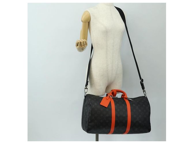 LOUIS VUITTON Monogram Eclipse Keepall Bandouliere 45 M15251 LV Auth 189113SAM Monogramma - vista 29
