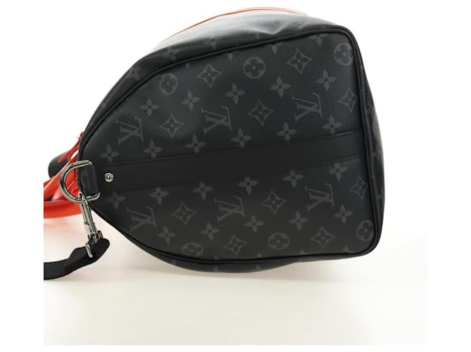 LOUIS VUITTON Monogram Eclipse Keepall Bandouliere 45 M15251 LV Auth 189113SAM Monogramma - vista 3