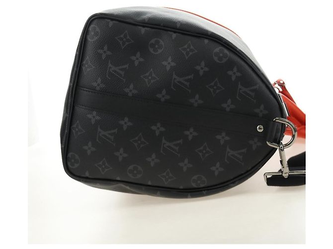 LOUIS VUITTON Monogram Eclipse Keepall Bandouliere 45 M15251 LV Auth 189113SAM Monogramma - vista 4