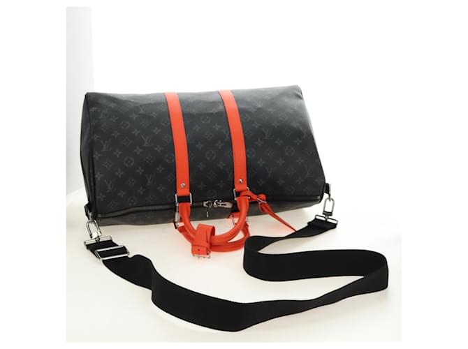 LOUIS VUITTON Monogram Eclipse Keepall Bandouliere 45 M15251 LV Auth 189113SAM Monogramma - vista 8