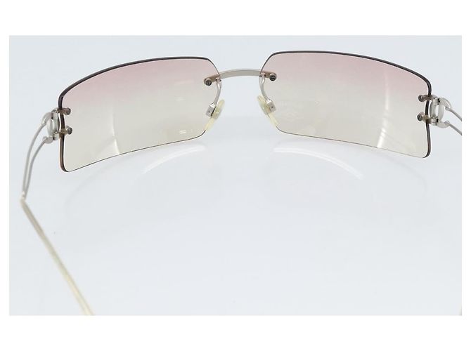 Gafas de sol CHANEL COCO Mark Metal Silver CC Auth 190235 Plata - vista 10
