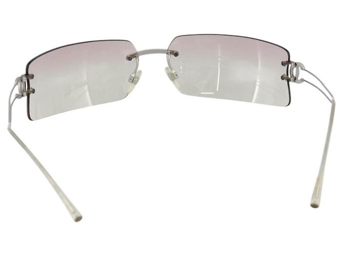 Gafas de sol CHANEL COCO Mark Metal Silver CC Auth 190235 Plata - vista 3