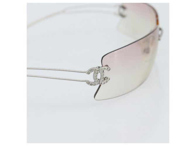 Gafas de sol CHANEL COCO Mark Metal Silver CC Auth 190235 Plata - vista 5