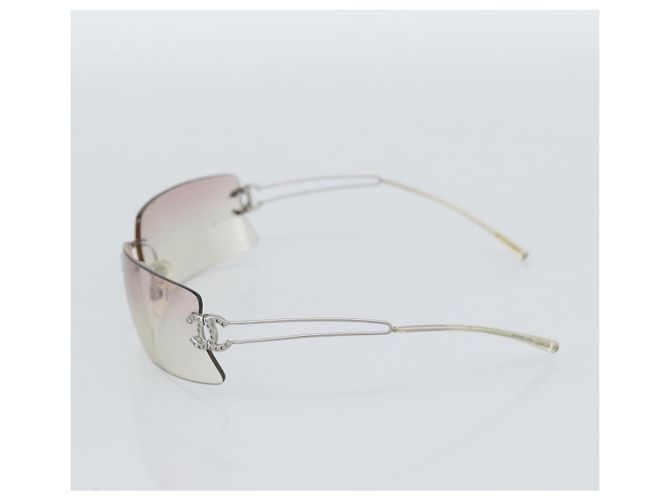 Gafas de sol CHANEL COCO Mark Metal Silver CC Auth 190235 Plata - vista 6
